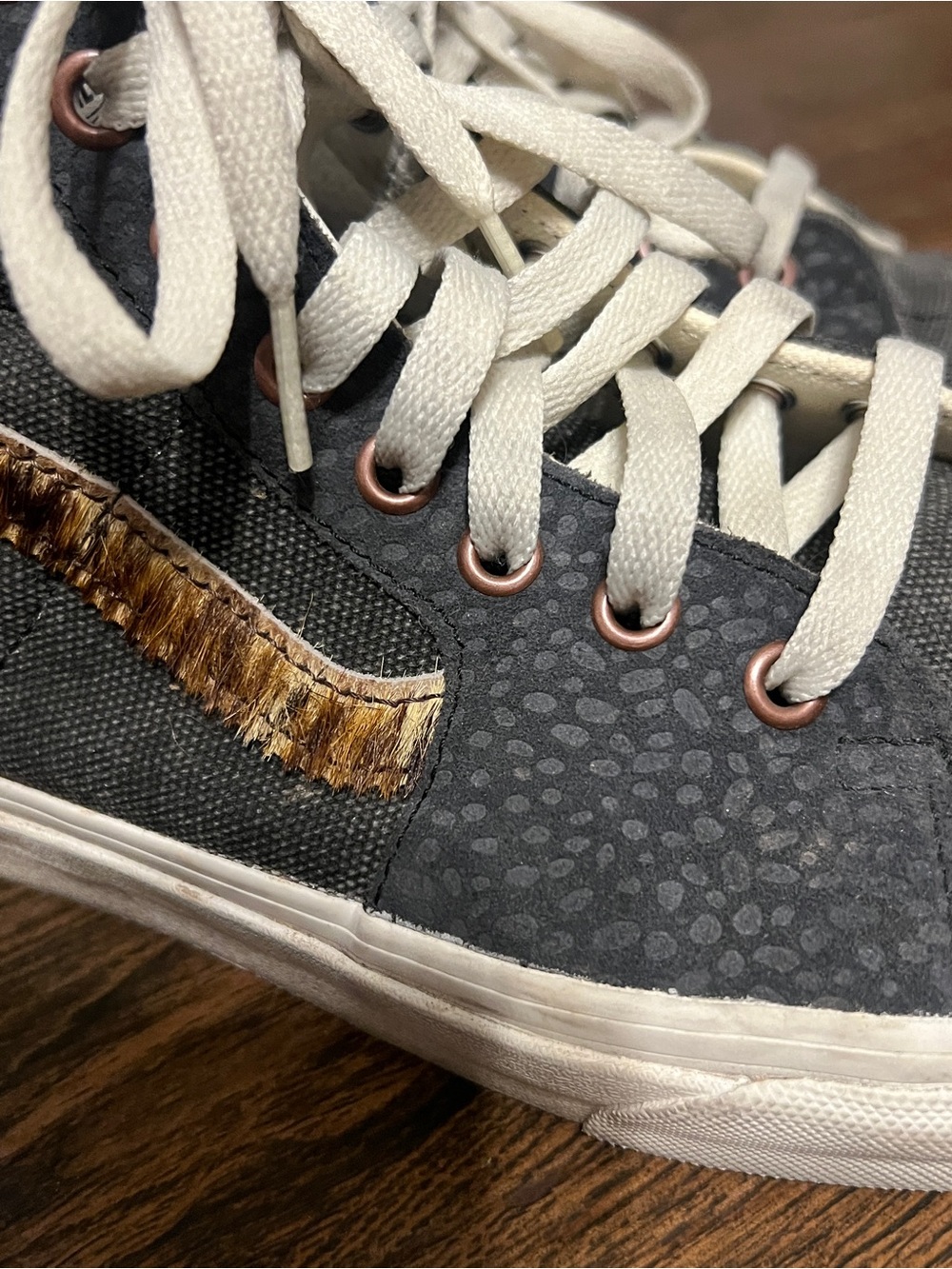 Vans Canvas & Suede High-Top Sneakers - Zebra Pony Hair Fur - Picture 5 of 10